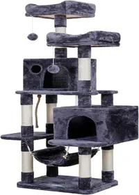 Meilleurs prix pour Arbre À Chat Arbre À Grimper Multi-Niveaux Colonnes Enveloppées De Fibre De Sisal Naturel Avec Deux Niches Pour Chats Deux P