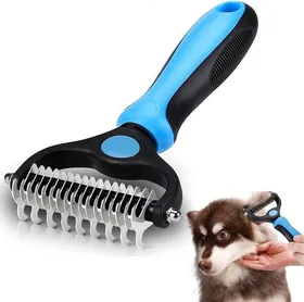 Comparer les prix de Outil de toilettage 2 en 1 pour animaux de compagnie, peigne démêlant pour chiens et chats, râteau à sous-poil à 2 côtés, outil de