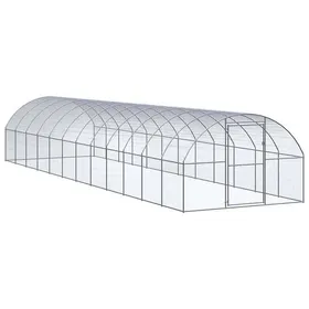 Comparer les prix de Poulailler dextérieur - Maison Exclusive - 3 x 12 x 2 m - Acier galvanisé - Gris