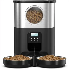 Meilleurs prix pour Distributeur automatique de nourriture pour chats - Phoesky - Acier inoxydable - Double bol - 5 L - Minuterie