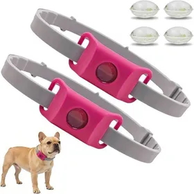 Comparer les prix de Collier antiparasitaire  pour chiens - Ingrédients 100% naturels - Protection durable - rose