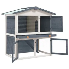 Comparer les prix de Printemps 2026 SoldesGris Clapier dextérieur 3 portes Gris Bois 2_731237