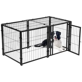 Meilleurs prix pour Cage pour chien taille 48 Métal robuste roues verrouillables plateau amovibleToit ouvrant séparateur et gamelle inclus