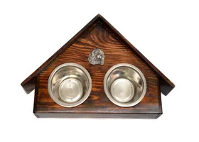 Comparer les prix de Cavalier King Charles Spaniel - support en bois avec gamelles pour chien un cadeau pour adopter un chien par Art-Dog