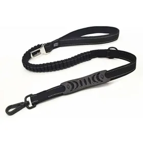 Comparer les prix de Laisse Chien Anti Traction Laisse de Sécurité Voiture pour Chien Petit Moyen Gros en Nylon Solide Réfléchissante(110CM Noir)