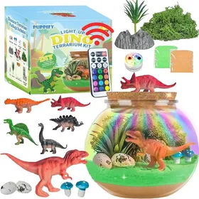 Meilleurs prix pour Jouet Dinosaure Kit de Terrarium Dinosaure DIY pour Enfants Veilleuse Dinosaure Cadeau pour Garçons Âgés de 4-12 Ans