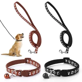 Comparer les prix de Ensemble Collier et Laisse pour Chien Chiot Chat Chaton Réglable Collier de Voiture avec Laisse Durable Laisse de Dressage