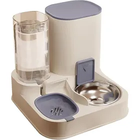 Comparer les prix de 2 en 1 Distributeur Croquettes et Fontaine Eau pour Chat Mangeoire pour Animaux De Cuvette en acier inoxydable bleu