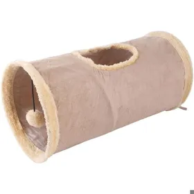 Meilleurs prix pour Tunnel pliable pour chat et lapin – Daim et polyester – 25 cm diamètre 50 cm longueur – Bruit de bruissement intégré