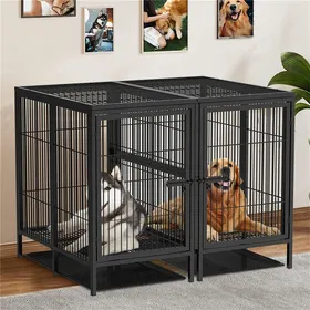 Comparer les prix de Cage pour Chien en Métal - BingoPaw - Caisse pour Chien -130.5x100x100cm - Noir