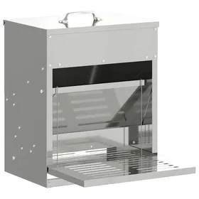 Comparer les prix de Nourrisseur à pédale pour poules - vidaXL - Argent - Acier galvanisé - 33x42x40 cm - 10 kg - Résistant aux intempéries