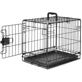 Comparer les prix de Cage pour chien en métal solide pliable - 1 porte avec plateau dimensions 46cm×32cm×38cm - Couleur noire