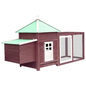 Meilleurs prix pour Clapier - Poulailler - avec nichoir - Moka 190x72x102 cm Bois de sapin massif SS00166153