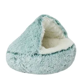 Comparer les prix de Panier pour Animaux - RNGCPTO - Lit Moelleux 50cm - Semi-fermé - Vert - Pour Chats et Chiens