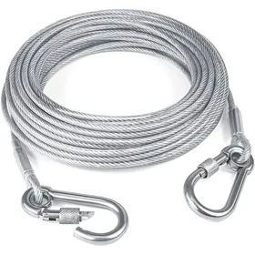 Comparer les prix de 3M Câble dattache réfléchissant pour chiens jusquà 250 livres câble de laisse pour chien en fil dacier avec boucle à double fix