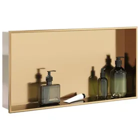 Comparer les prix de (ON SALE)Niche de Douche - Niche Salle de Bain doré brossé 62x32x9 cm acier inoxydable EU760414
