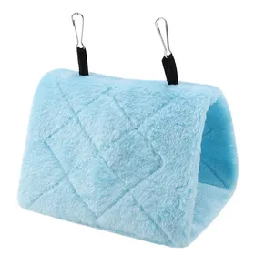 Comparer les prix de SALALIS Hamac doiseau Hamac en peluche douce Tente de cage suspendue pour oiseaux Perroquet Hiver Jouet pour animalerie cage Bleu