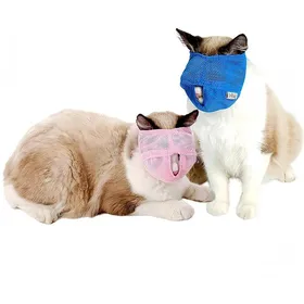 Meilleurs prix pour Muselière pour chat - ajustable et respirante - lot de 2 - rose et bleue - idéale pour lapprentissage de la propreté