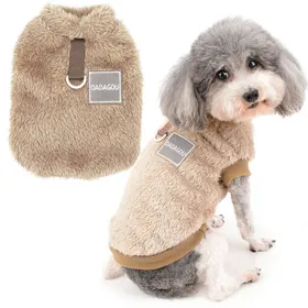 Comparer les prix de Pull-Overs en Polaire pour Petits Chiens Manteau dhiver Chaud Doux et Pelucheux avec Anneau en D pour Harnais et Laisse Chiot M