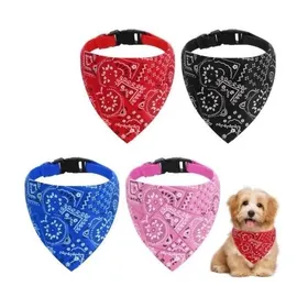 Meilleurs prix pour ZEAICOS 4pcs Bandanas pour Chiens Ajustable Bandana Chien Collier Animaux Foulard Triangle pour Chiot Petit Chien Chat Label
