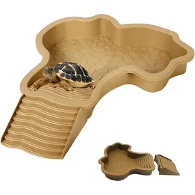 Meilleurs prix pour Plat deau Bassin pour Tortue De Piscine avec Rampe Abreuvoir Tortue Terrestre Terrarium Tortue Terrestre