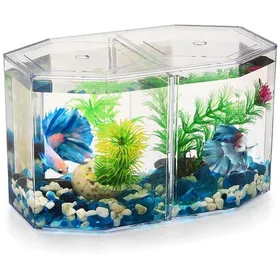 Comparer les prix de Aquarium de bureau miniature - MHY® - Cloison amovible - Acrylique transparent - Résistant aux chocs