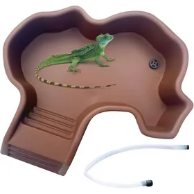 Comparer les prix de Piscine pour Tortues - Abreuvoir pour Reptile avec Rampe dAccès Bac de Trempage Aménagement Nettoyage Facile Égouttage