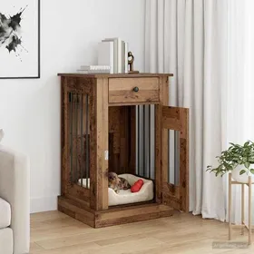 Comparer les prix de vidaXL Meuble de cage pour chien Bois ancien 50 x 475 x 80 cm 8014783