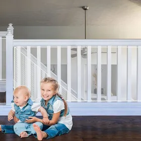 Comparer les prix de Filet de protection - UISEBRT - 600x91cm - Noir/Blanc - Polyester - Sécurité escalier