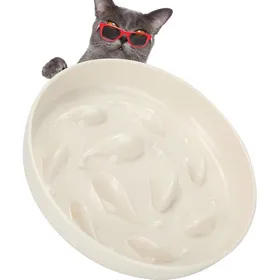 Comparer les prix de Gamelle à alimentation lente pour petits chiens et chats de toutes races anti-déversement anti-vomissements blanc