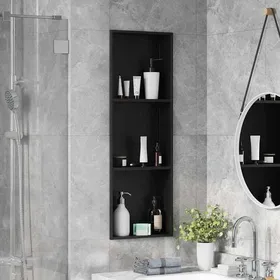 Meilleurs prix pour (ON SALE)Niche de Douche - Niche Salle de Bain Noir 90x30x9.5 cm Acier inoxydable EU844043