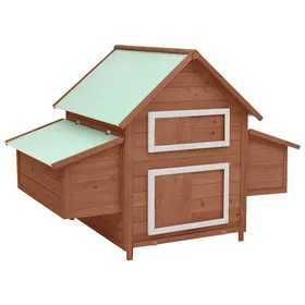 Comparer les prix de Poulailler dextérieur avec 2 Nichoirs Moka 152x96x110 cm Bois de Sapin Massif Cage à Poulets Facilite le Nettoyage Enclos Poules