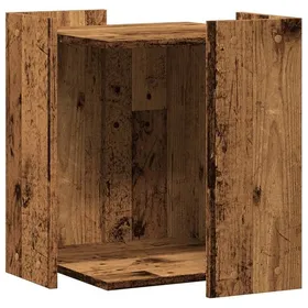 Meilleurs prix pour Meuble de bac à litière pour chat vieux bois bois dingénierie marron 02_0043343