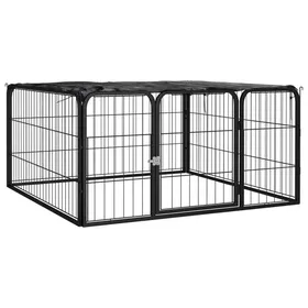 Meilleurs prix pour Parc pour chien - vidaXL - 4 panneaux - 100x50 cm - Acier enduit de poudre - Couverture résistante à leau