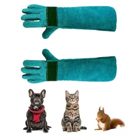 Comparer les prix de Gants Chat Anti-Morsure 35cm protection cuir robuste dressage/alimentation animaux (vert foncé) .
