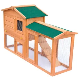 Meilleurs prix pour Clapier d'extérieur avec 2 Etages Bois Brun 145x45x85 cm Cage à Lapins Multiples Utilisations Maison Lapin Enclos