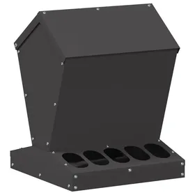 Meilleurs prix pour Mangeoire pour poules en acier - vidaXL - 30x30x39 cm - Noir - Acier laminé à froid - Capacité 4 kg