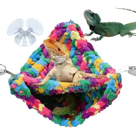 Meilleurs prix pour Hamac dragon barbu - 1pc Double couche doux Terrarium Lézard serpent caméléon Aucuneary