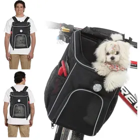 Meilleurs prix pour Sac à Dos Chat Chien,Multifonction Panier Velo Chien avec Lumière Amovible,Réfléchissant Panier Chien Velo Sac de Transport pour