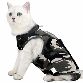 Meilleurs prix pour Costume de récupération de Chat avec Anti-léchage pour plaies Abdominales Doux vêtements pour Animaux de Compagnie intérieur