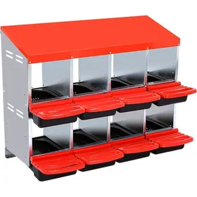 Comparer les prix de Boîte à Nid pour Poules Coop pour 10 Poules Pondeuses Boîte à Nid à 10 Compartiments Cage à Poules en Acier，Rouge