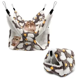 Comparer les prix de Maison cochon dinde Hamac Lit Hamac pour Animaux de Compagnie À Double Couche Hamac Chinchilla Furet Hamac (Brun)