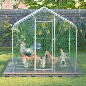 Meilleurs prix pour Enclos Extérieur 2x2x2m avec Serrure Sécurisée et Bâche PE Imperméable pour Poules et Petits Animaux