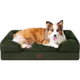 Comparer les prix de Panier orthopédique pour chien - JOZSI -Panier XXL Déhoussable Lavable Coussin Mémoire Imperméable Vert Foncé
