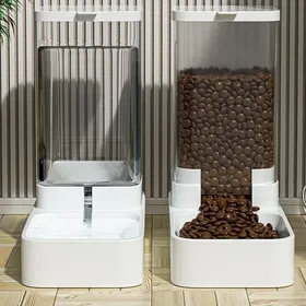 Meilleurs prix pour Distributeur croquettes et eau 2 en 1 à gravité – sans électricité – 3,3 L + 1,3 kg – pour chats et petits chiens