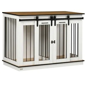 Meilleurs prix pour Cage Pour Chien Niche Taille Moyenne 2 Compartiments Double Porte Blanche 120x60x88.5cm Cage Chien Interieur Exterieur