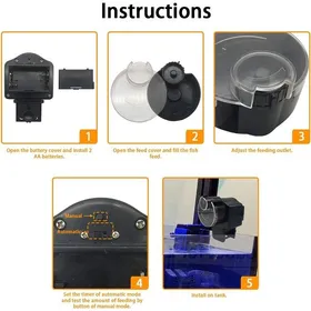 Meilleurs prix pour Distributeur Nourriture Poisson Automatique Minuterie 12/24h Résistant Humidité Alimentation Piles pour Aquariums
