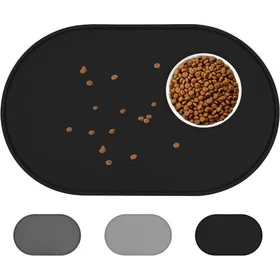Meilleurs prix pour Tapis gamelle silicone 45x25 cm rebords surélevés imperméable noir