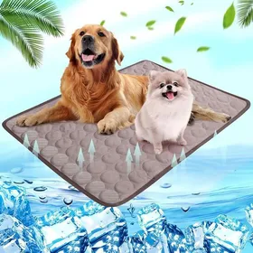 Comparer les prix de Tapis Rafraîchissant pour Chien et Chat - 100x70cm Lavable Effet Fraîcheur Instantanée Marron