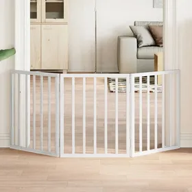 Comparer les prix de Barrière pour chien - vidaXL - Pliable - Bois de peuplier - Blanc - 150 cm